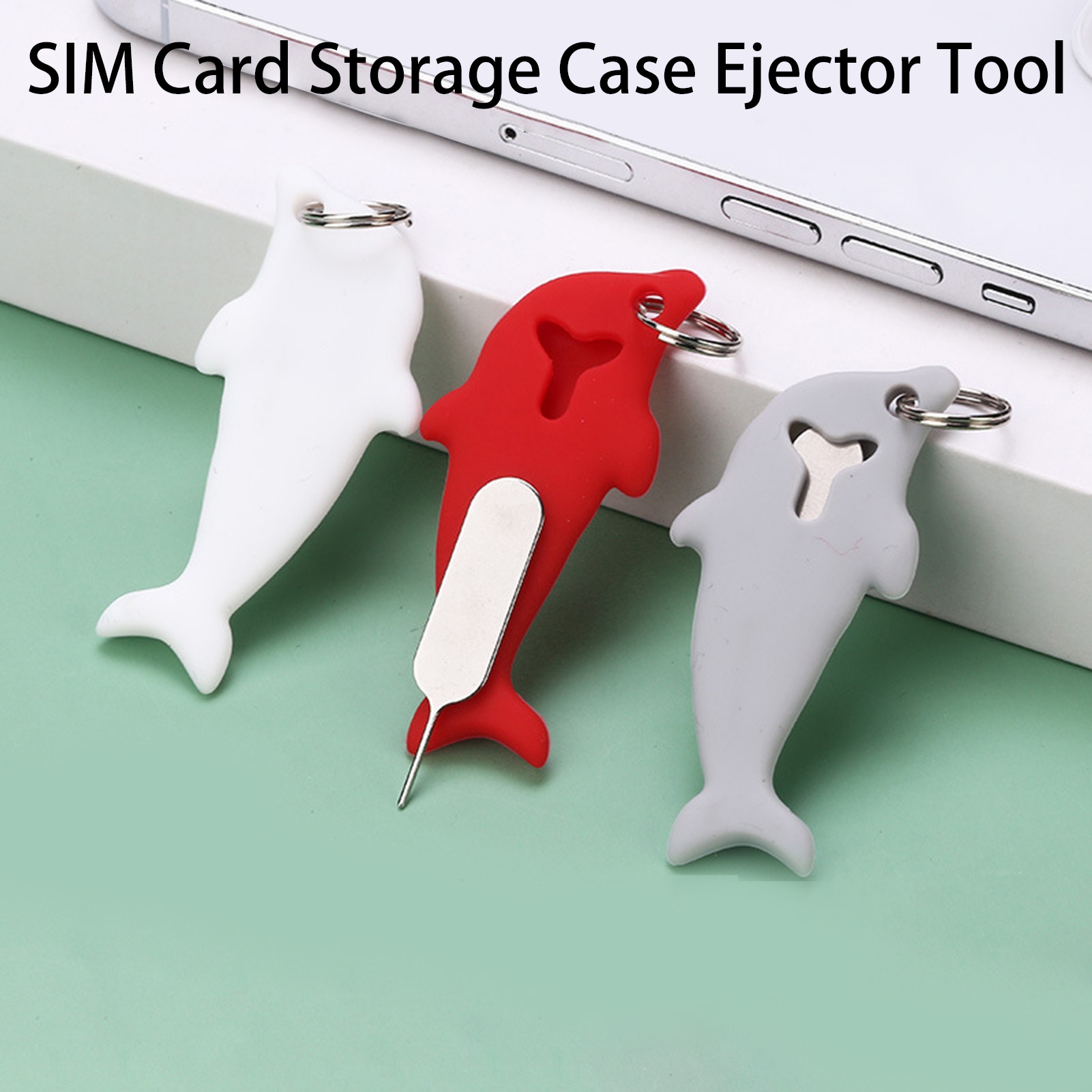 Sim Card Keychain sunsanly SIM Card Removal Needle Whale Shape Anti-lost Protection Mini ...