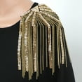thumbnail image 1 of sunsanly Shoulder Epaulet Long Tassels Metal Sequins Rhinestone DIY Elegant Men Women Shoulder Board Badge Brooch Business Suit Accessories, 1 of 8
