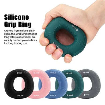 sunsanly Silicone Grip Strength Trainer Ring Anti-slip Forearm Finger Training Ring Hand Grip Strengthener Circle Portable Hand Rehabilitation Workout Equipment