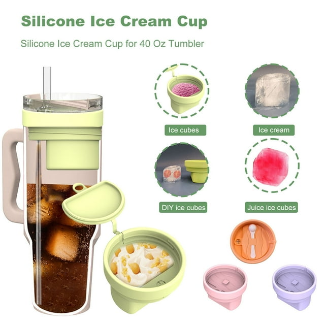 sunsanly Silicone Ice Cream Cup for 40 Oz Tumbler Reusable Innovative
