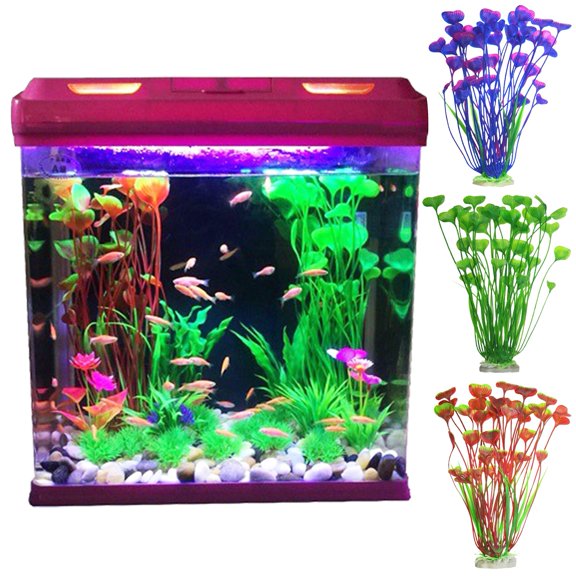 sunsanly Simulated Water Plants Aquarium Reptile Tank Plastic Artificial Grass Model Ornament Fish Tank Terrarium Decorations Realistic Landscape Decor