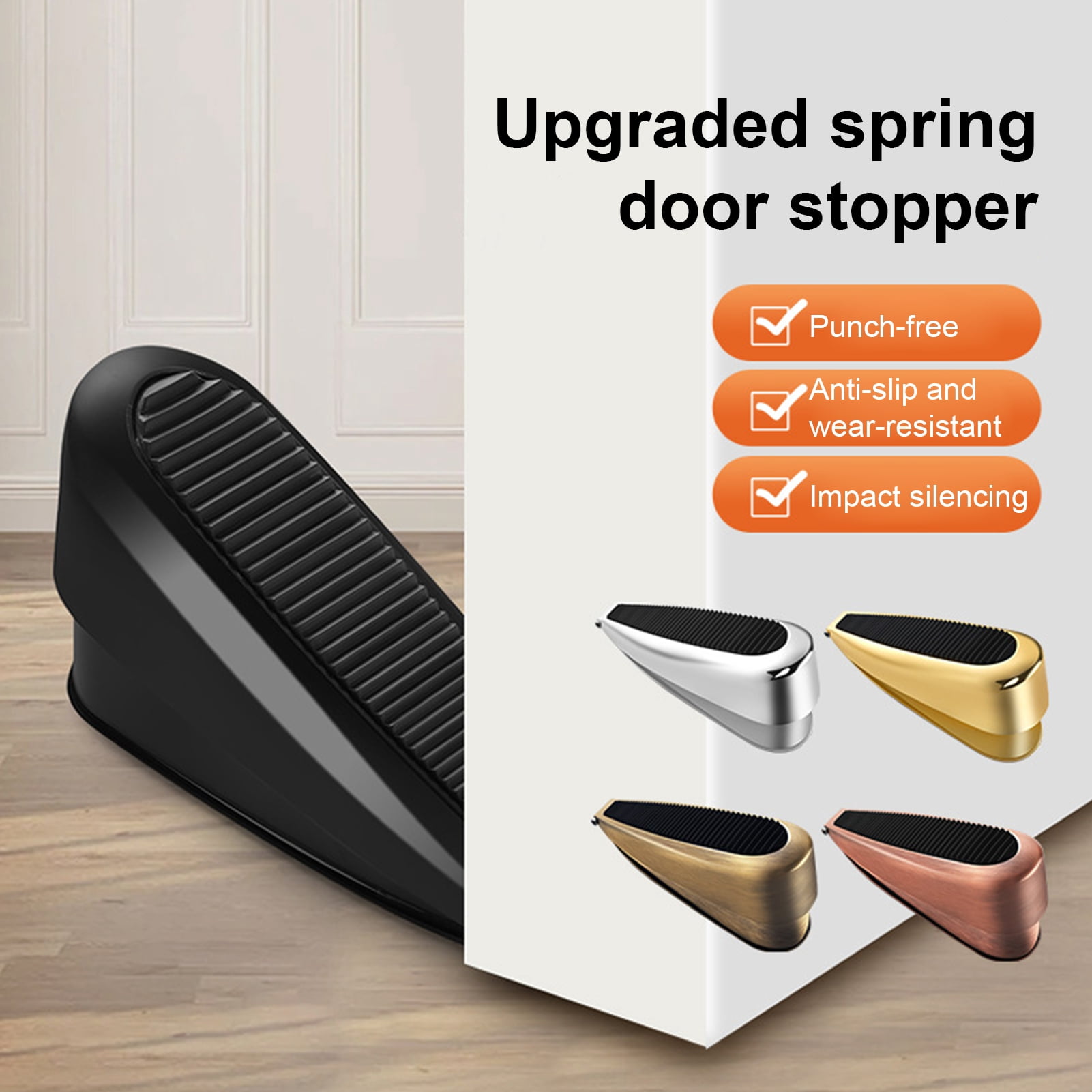 sunsanly Spring Door Stopper Wedge Wall Protector Heavy Duty Height ...