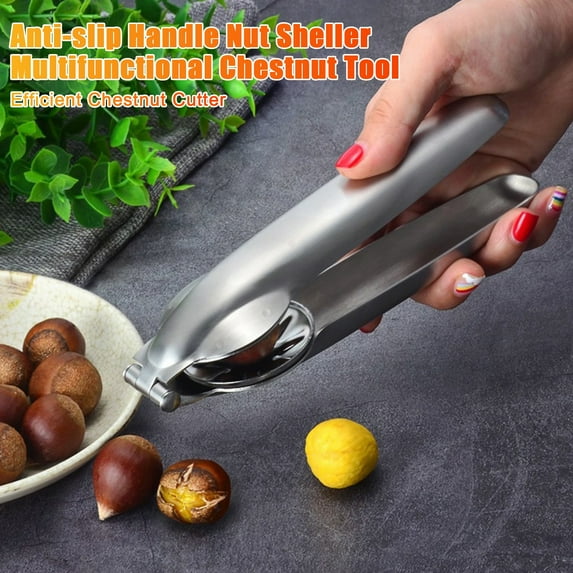 sunsanly Stainless Steel Chestnut Cutter Safety Design Chestnut Opener Practical Peeling Tools Chestnut Clip for Nuts
