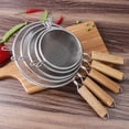 thumbnail image 1 of sunsanly Stainless Steel Mesh Strainer with Wooden Handle Fine Mesh Filter Spoon Wire Sieve Sifter Metal Colander Skimmer Kitchen Supplies, 1 of 7