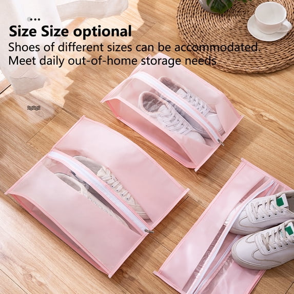 sunsanly Storage Bag Waterproof Dustproof Transparent Outdoor Traveling Portable Shoes Organizer Pouch Daily Use