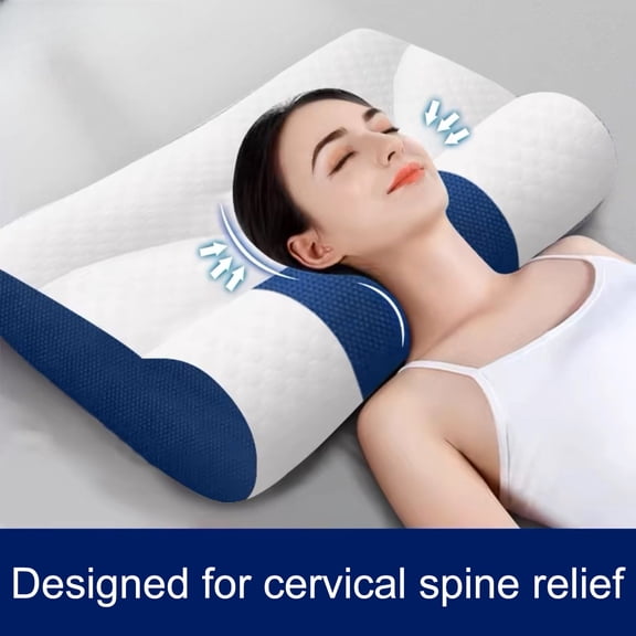 sunsanly Summer Cooling Pillow Slow Rebound Elastic Neck Pain Relief Sleeping Pillow Improve Circulation Washable Cervical Support Comfort Side Back Sleepers Pillow