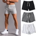 thumbnail image 1 of sunsanly Summer Men Sport Shorts Above Knee Length Loose Drawstring Elastic Waist Side Pockets Deep Crotch Loose Soft Casual Jogging Gym Shorts, 1 of 8