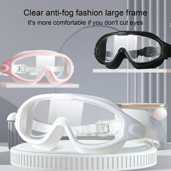 sunsanly Swimming Goggles Anti-fog UV Protection Wide View Eyewear Leakproof Comfort Fit One-button Release Pool Goggles for Men Women Adult Youth