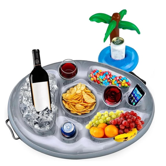 sunsanly Swimming Pool Premium Floating Drink Holder Eco-friendly Large Capacity Multi-compartment Waterproof Hot Tub Accessories