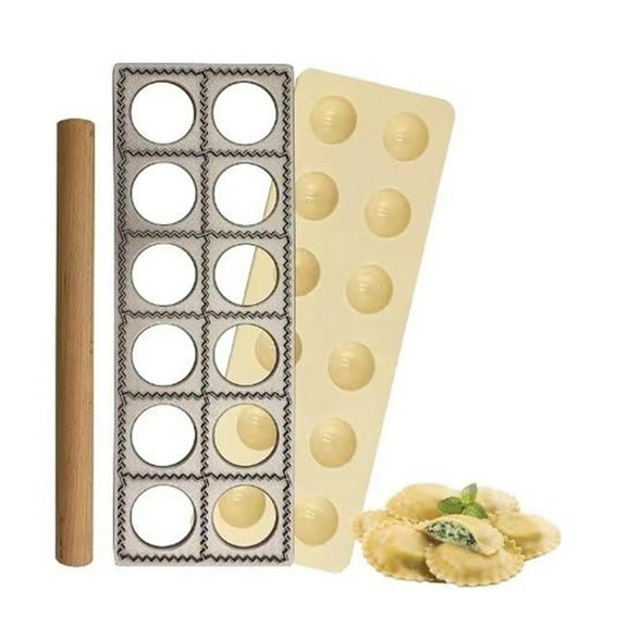 sunsanly Tortellini Maker Press Mold Rolling Pin Set Professional Pasta Making Tools Dumpling Pelmeni Pierogi Potsticker Ravioli Stamp Kit