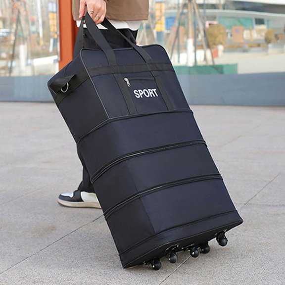 sunsanly Travel Luggage Bag with Multiple Compartments Large Capacity Waterproof Tear-Resistant Versatile Expandable Duffel Storage Bag with Wheels
