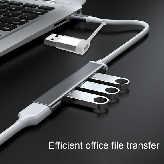 sunsanly USB Hub Stable Output Wide Compatibility Plug Play Power Delivery Multiport Data Transfer Multifunctional 5Gbps 2-in-1 Computer Splitter PC Accessories