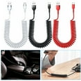 thumbnail image 1 of sunsanly USB to USB C Coiled Cable Retractable Car Charger Cord for Phone for Android Data Transfer Spring Design 5A Fast Charging Cable, 1 of 8