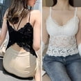 thumbnail image 1 of sunsanly V-neck Sling Pads Butterflies Beauty Back Bra Vest Sweet Hollow Lace Casual Underwear Top, 1 of 8