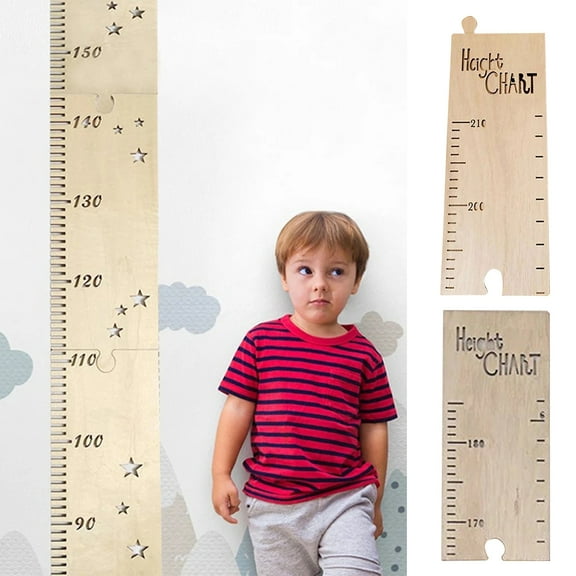 sunsanly Wall Hanging Kids Growth Chart Precise Scale Children Room Nursery Bedroom Baby to Adults Boys Girls Wooden Splicing Height Measurement Ruler