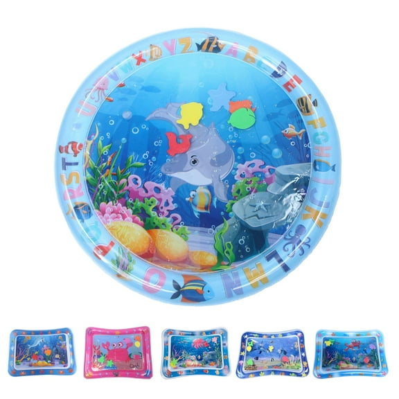 sunsanly Water Sensor Mat for Cats Thickened Water Sensory Playmat with Fish Pattern Inflatable Cooling Comfort Summer Pet Water Pad