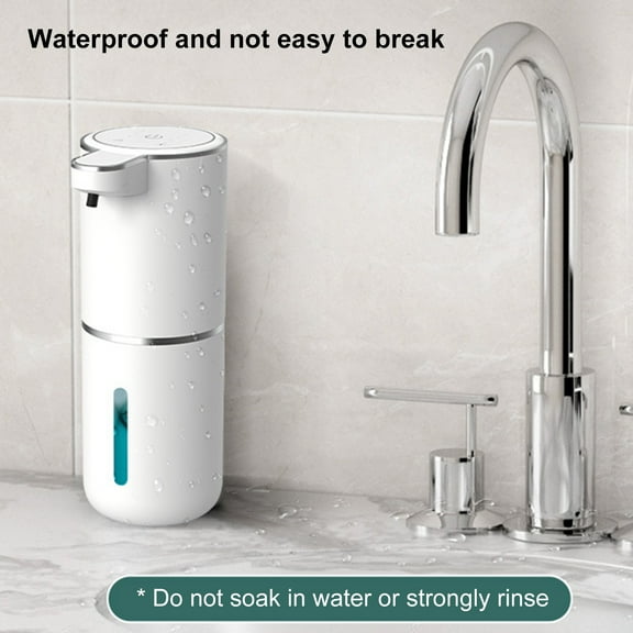 sunsanly Waterproof Automatic Soap Dispenser USB-C Fast Charging 4 Foaming Settings IPX5 Waterproof Design Wash Dispenser