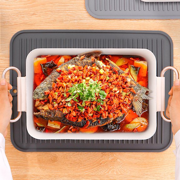 sunsanly Waterproof Placemat Oilproof Silicone Oblong Shape Thickened Non-Slip Anti-scalding Waterproof Table Prodection Daily Use Dining Kitchen Mat for Restaurant Dining Table Home