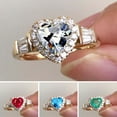 thumbnail image 1 of sunsanly Wedding Ring Gorgeous Electroplating Retro Gift Golden Love Heart Rhinestone Finger Ring Fashion Jewelry, 1 of 8