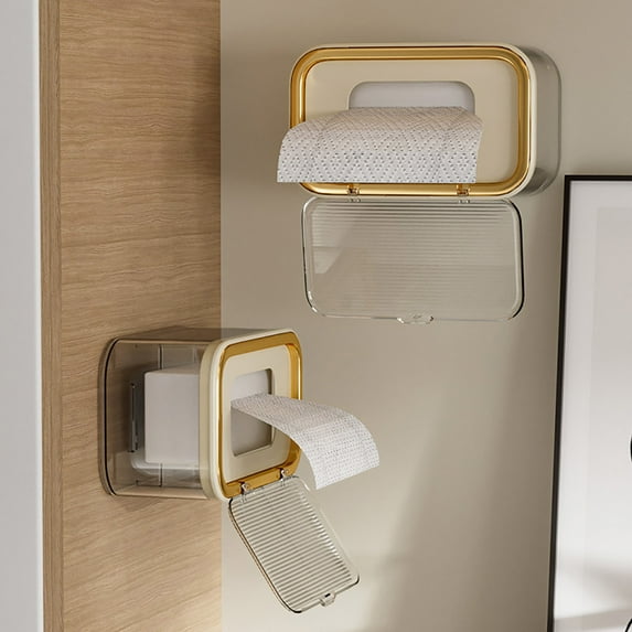 sunsanly Wet Wipes Dispenser Box Large Capacity Wall Mounted Tissue Holder Easy to Open Multifunctional Tissue Box with Spring Plate