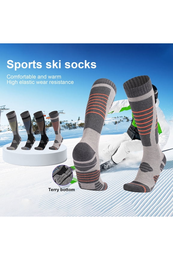 Winter Ski Socks Knee High Warm Thermal Socks Cold Weather Snowboard Cotton Sock for Outdoor Skiing Cycling