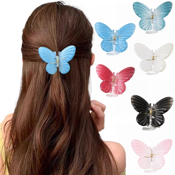 sunsanly Women Hair Claw Butterflies Shape Anti-slip Teeth Design Back Head Hair Clip Strong Grip Hair Holder