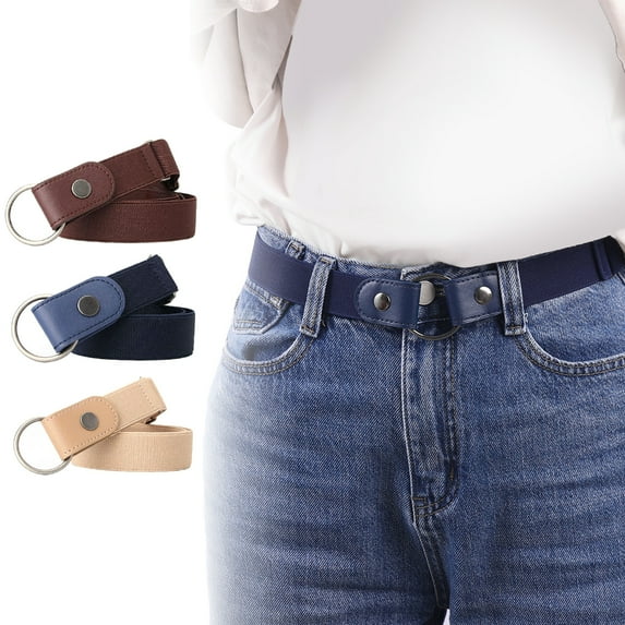 sunsanly Women Lazy Belt Invisible Adjustable Length Waistband Faux Leather Punch Free Female Lazy Belt Costume Accessories