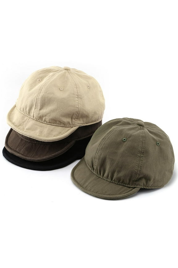 Women Men Hat Short Brim Vintage Adjustable Low Profile Ponytail Hole Sunscreen Solid Color Washable Summer Baseball Hat Clothes Accessory