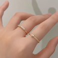 thumbnail image 1 of sunsanly Women Ring Opening Minimalist Elegant Luxury Golden Rhinestone Embedded Love Heart Finger Ring Fashion Jewelry, 1 of 7