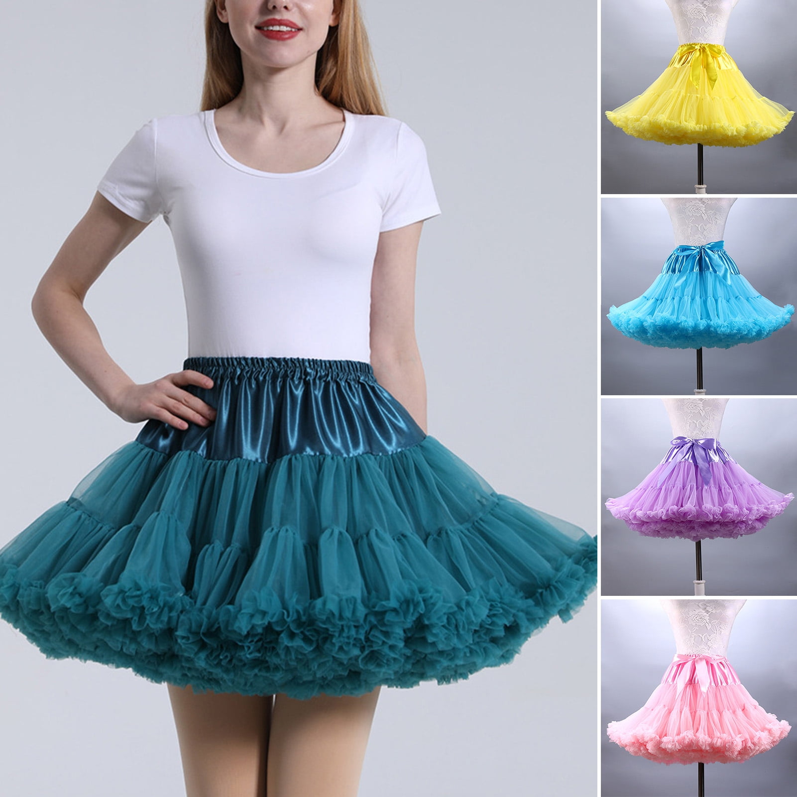 Solid Color Puffy String Midi Skirt