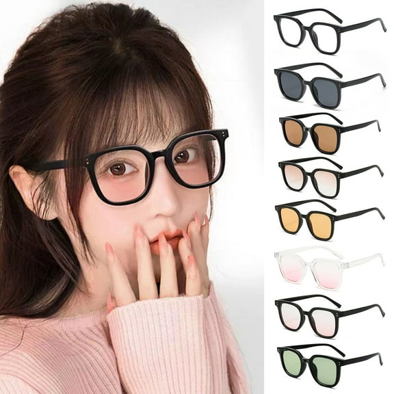 sunsanly Women Sunglasses Foldable Strong Hinge Anti-UV Transparent Gradient Color Clear View Easy Storage Photo Prop Decorative Collapsible Travel Outdoor Spectacles