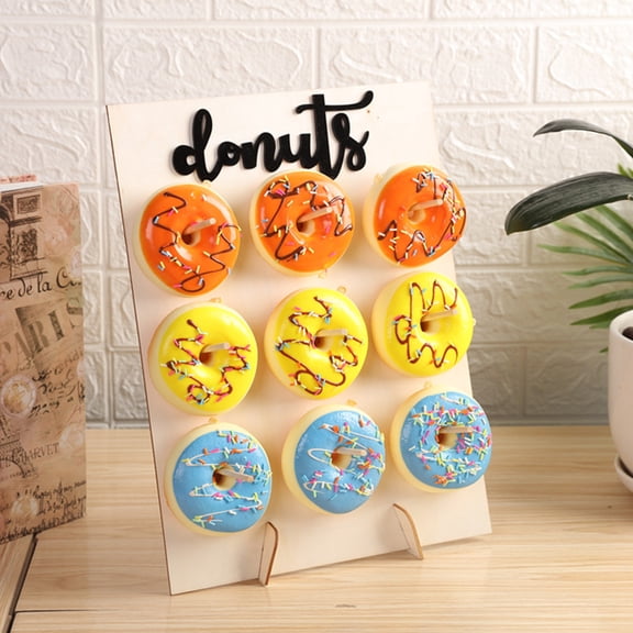 sunsanly Wooden Donut Display Stand Smooth Edge Burr Free High Stability Quick Assembly Donut Display Stand Tower Dessert Storage Holder
