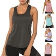 thumbnail image 1 of sunsanly Workout Tank Solid Color Sweat-absorbing Breathable Relaxed-Fit Sleeveless Fitness Polyester Women Athletic Yoga Top Fitness Vest for Girl, 1 of 8