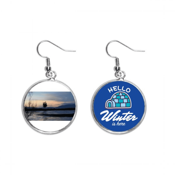 sunset beach photography art deco fashion dangle drop winter ice earring jewelry