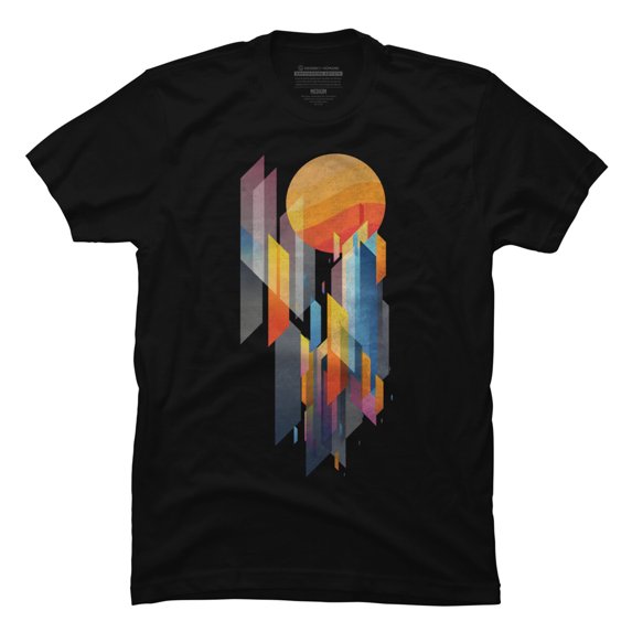 sunset vibes Mens Black Graphic Tee - Design By Humans M