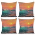 thumbnail image 1 of sunset wave ocean linen throw pillowcase decoration pillowcase gifting preferred 24x24 inch cushion cover 4 sets sofa pillowcase sofa bedroom living room car, 1 of 8
