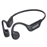 sunvito Swimming Headphones,Bone Conduction Headphones, IP68 Waterproof Wireless Open Ear Headphones with Mic,8GB MP3 Player Memory for Swimming,Running,Cycling,Black