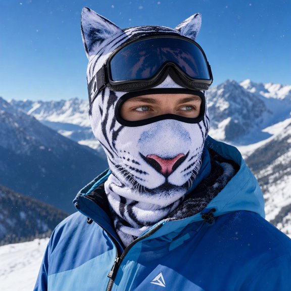 suore 3D Animal Ski Mask Balaclava with Ears, Funny Full Face Cover Windproof Thermal Winter Headwear for Skiing Cycling Motorcycle Halloween Party, Unisex Adults & Teens
