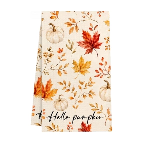suore Fall Kitchen Towel, Thanksgiving Absorbent Decorative Dish Towel, Seasonal Farmhouse Kitchen Hand Towel, Hand Towel for Fall Harvest Thanksgiving Kitchen Decor, Housewarming Gift, 40*60cm