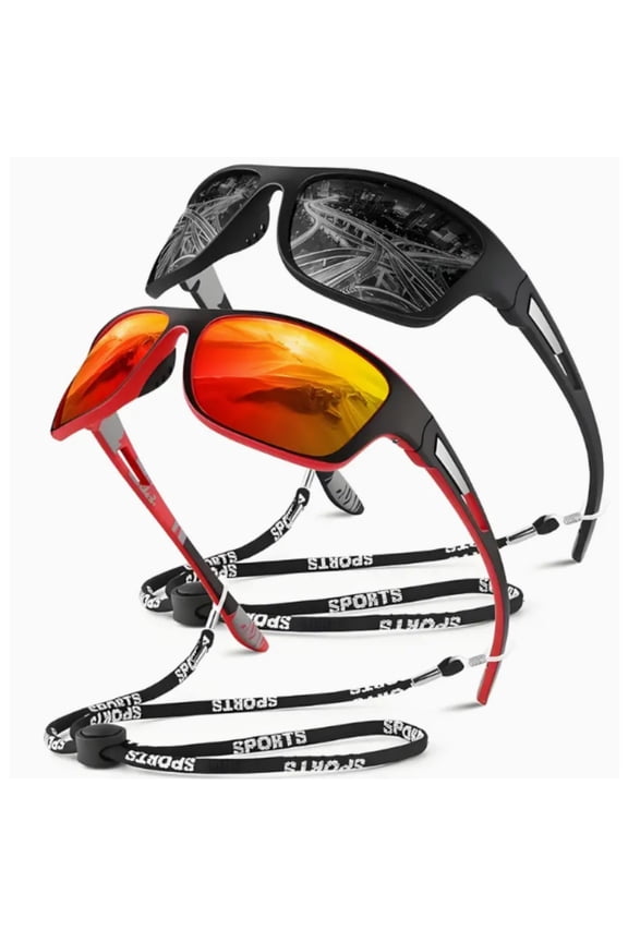 suoso Polarized Sports Sunglasses for Men: UV400 Protection Glasses Womens Wrap Around Goggles for Driving Fishing