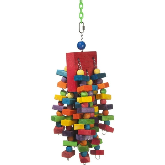 Super Bird Creations SB439 Beakasaurus Bird Toy - Vibrant Bird Toy for Macaws, Parrots, Eclectus & African Greys with Chewable Elements - Perfect Toy for Beak Health - Large to XL Bird Size