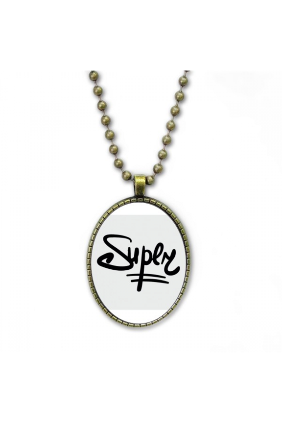 super funny quote handwrite style necklace vintage chain bead pendant jewelry collection