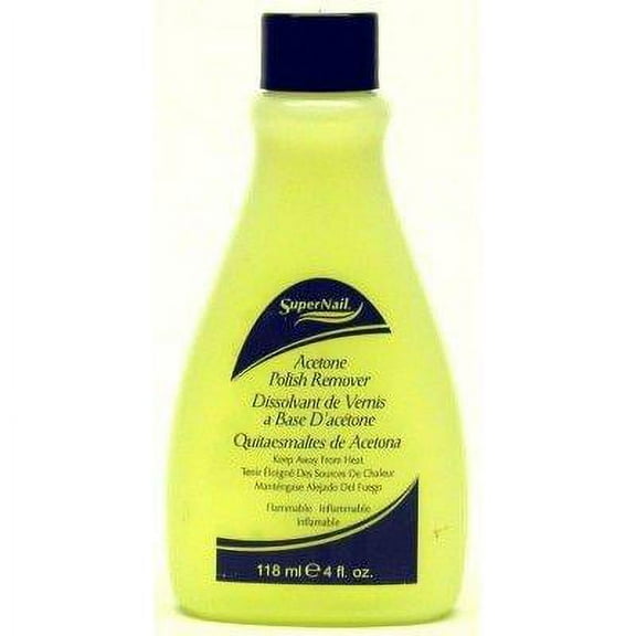 super nail acetone polish remover, yellow, 4 ounce