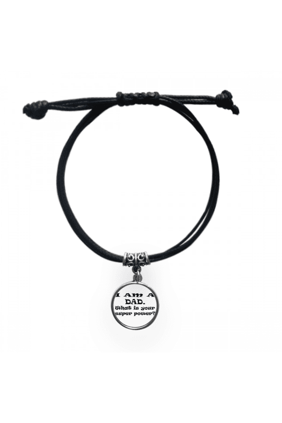 super power father's festival quote bracelet leather wristband black jewelry