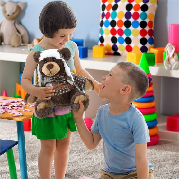 super soft plush with clothes brown bear