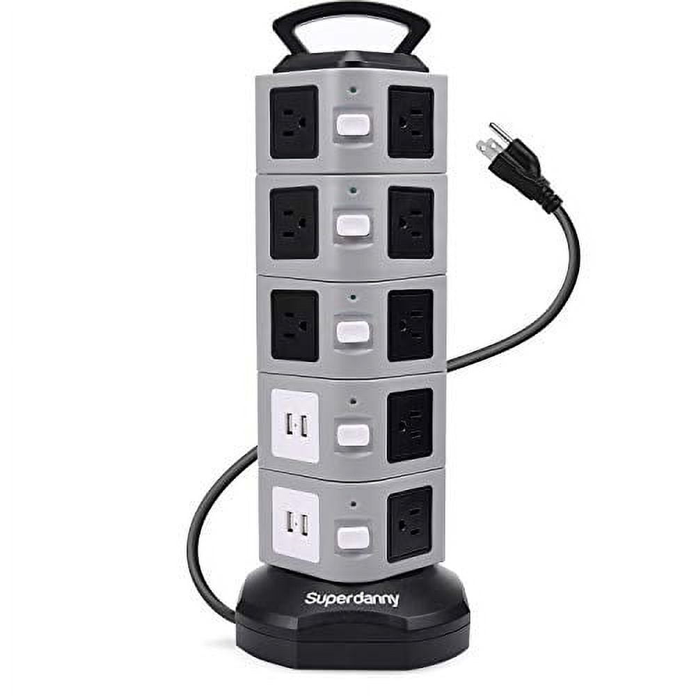 SUPERDANNY Power Strip Tower 15W Magnet Wireless Charger 6.5Ft