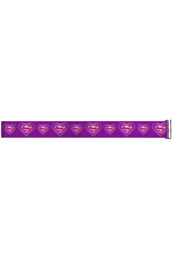 superman dc comics superhero purple heart logo cinch waist belts