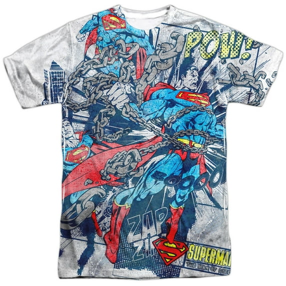 superman men's break free sublimation t-shirt white