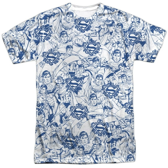 superman men's  super is the man sublimation t-shirt white