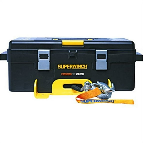 superwinch 1140232 winch 2 go 12v 4000sr portable winch system (4000lb with synthetic rope, pulley block, gloves, straps and d-shackles)